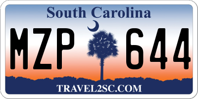 SC license plate MZP644
