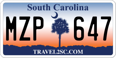 SC license plate MZP647