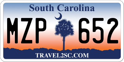 SC license plate MZP652