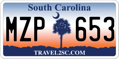 SC license plate MZP653
