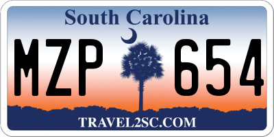 SC license plate MZP654