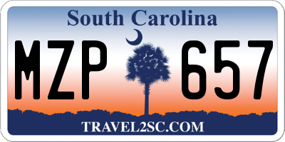 SC license plate MZP657