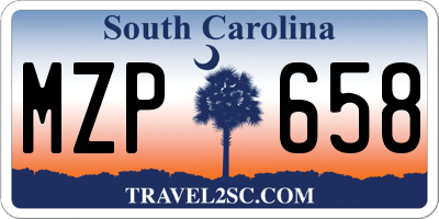 SC license plate MZP658