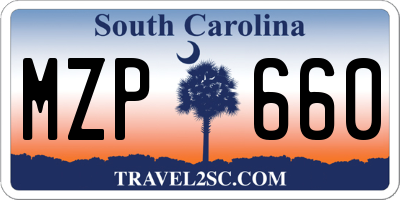 SC license plate MZP660