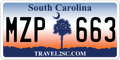SC license plate MZP663