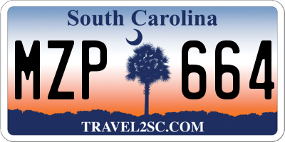 SC license plate MZP664