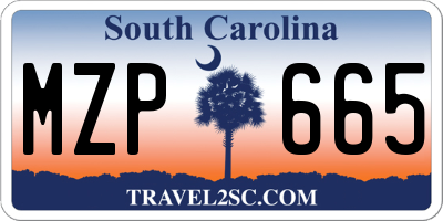 SC license plate MZP665
