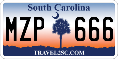 SC license plate MZP666
