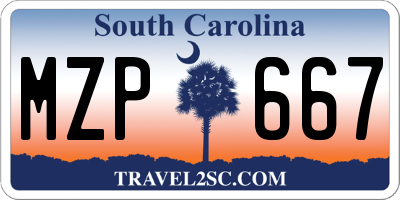 SC license plate MZP667