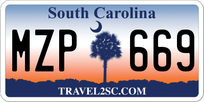 SC license plate MZP669