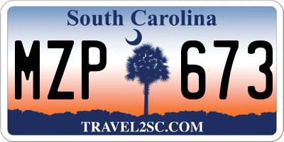 SC license plate MZP673