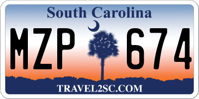 SC license plate MZP674