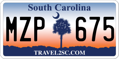 SC license plate MZP675
