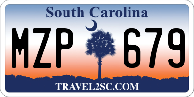 SC license plate MZP679