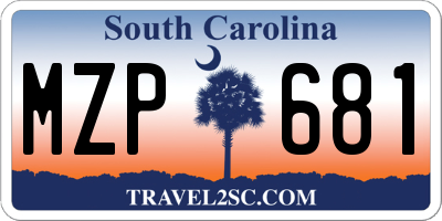 SC license plate MZP681