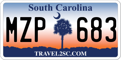 SC license plate MZP683