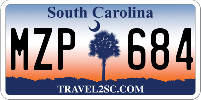 SC license plate MZP684
