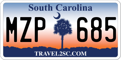 SC license plate MZP685
