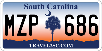 SC license plate MZP686