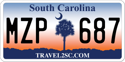 SC license plate MZP687
