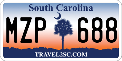 SC license plate MZP688