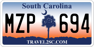 SC license plate MZP694