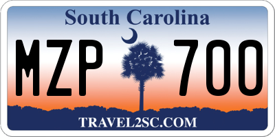 SC license plate MZP700