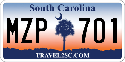SC license plate MZP701