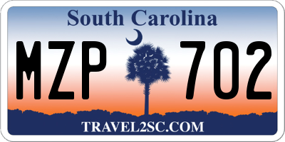 SC license plate MZP702
