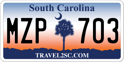 SC license plate MZP703