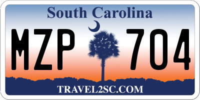 SC license plate MZP704