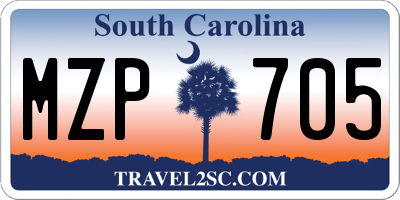 SC license plate MZP705