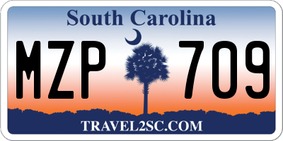 SC license plate MZP709