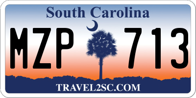 SC license plate MZP713