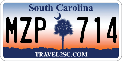 SC license plate MZP714