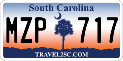 SC license plate MZP717