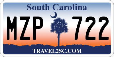 SC license plate MZP722
