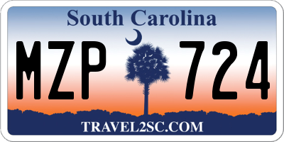 SC license plate MZP724