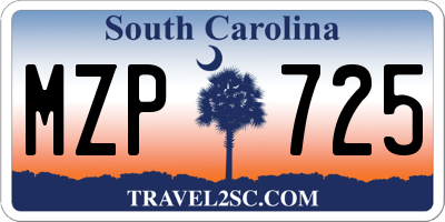 SC license plate MZP725