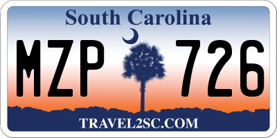 SC license plate MZP726