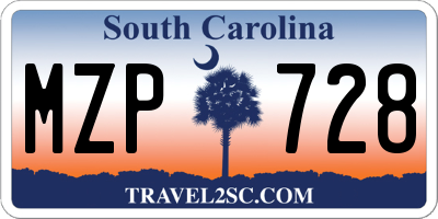 SC license plate MZP728