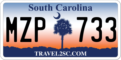 SC license plate MZP733