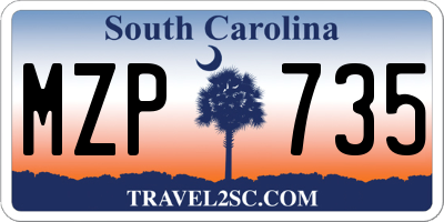 SC license plate MZP735