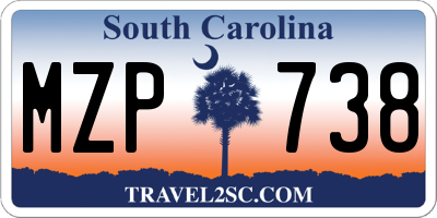 SC license plate MZP738