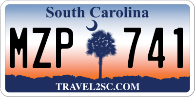 SC license plate MZP741