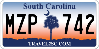 SC license plate MZP742