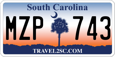 SC license plate MZP743