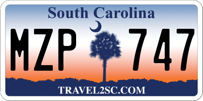 SC license plate MZP747