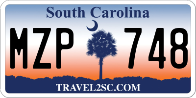 SC license plate MZP748