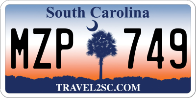 SC license plate MZP749